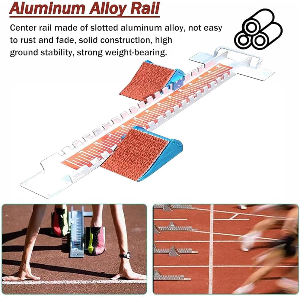 Sprinter Starting Block, Multi Function Track Starting Blocks, Aluminum Alloy Sports Starting Block for Racing, 6 Angle Adjustable Running Blocks Suitable for Athletics