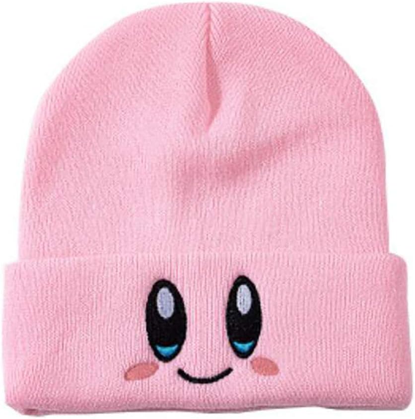 Kirby Hat, Kirby Neulottu vaaleanpunainen neule hattu pipo Pehmokorkki Aikuinen Unisex naisille ja miehille