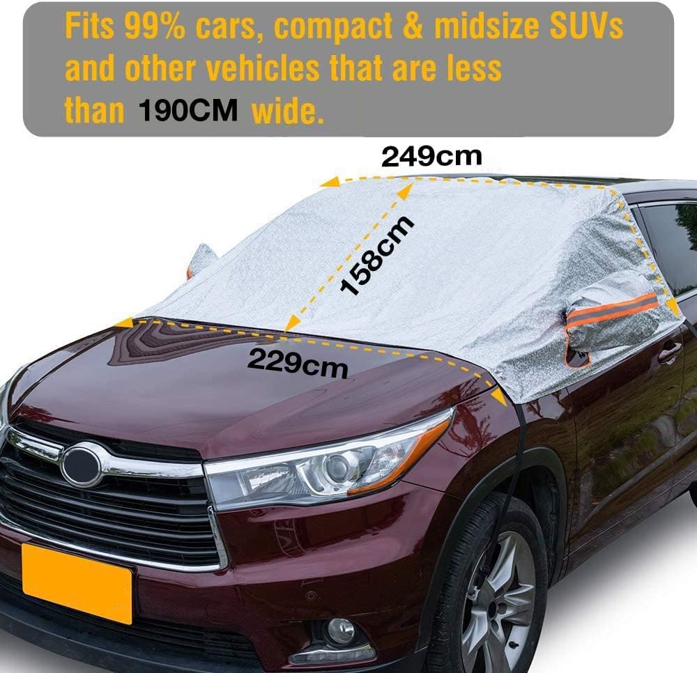 ZHXGO Foldable Windshield Cover, Heavy Duty Protective Windscreen Cover, Frost Ice Snow Car