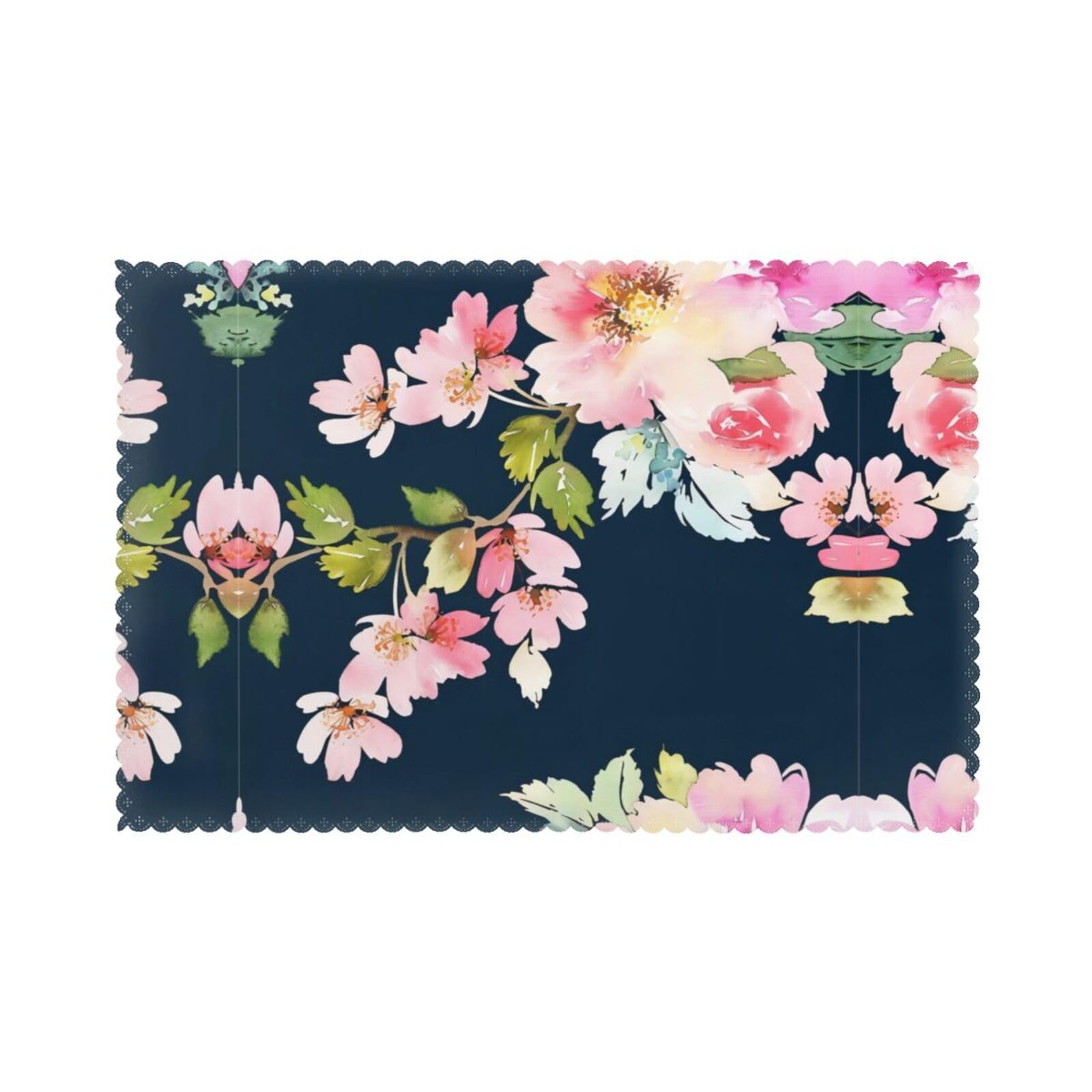 floral Printed table mat set (6 pieces) - Aesthetic upgrade for family gatherings and hotel banquets