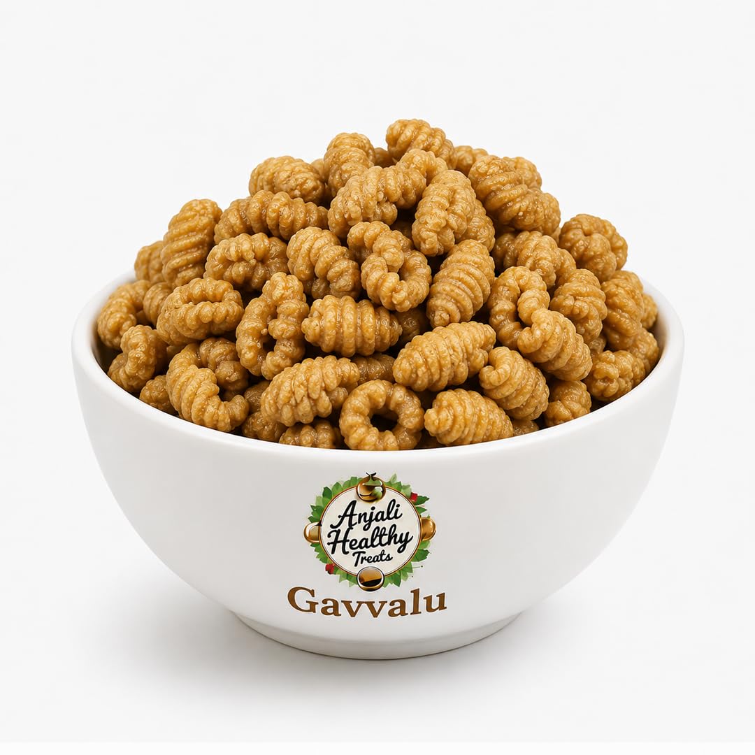 Anjali Healthy Treats Gavvalu 500g | Traditional Andhra Sweet Shells | Handmade Crispy Indian Sweet Snack-image-31