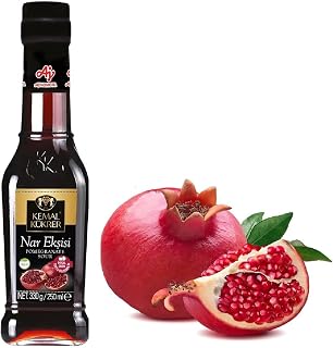 Kemal Kukrer Pomegranate Molasses Sour Sauce | 250 ml 8.4 oz | Concentrated Pomegranate Syrup for Dressing, BBQ, Lamb, Chicken, Salads, Vegetables | Nar Eksisi