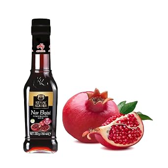 Kemal Kukrer Pomegranate Molasses Sour Sauce | 250 ml 8.4 oz | Concentrated Pomegranate Syrup for Dressing, BBQ, Lamb, Chicken, Salads, Vegetables | Nar Eksisi
