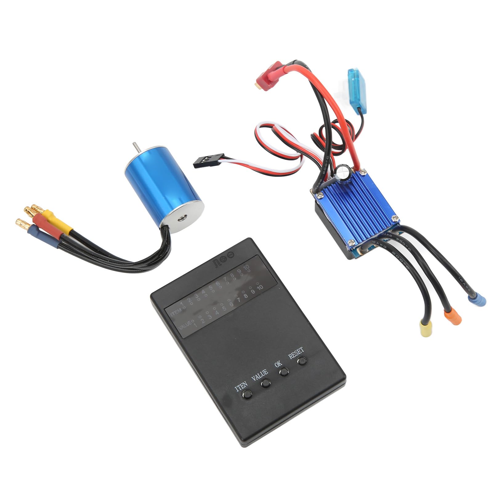 2435 4500KV Zestaw Bezszczotkowych Silników o Wysokim Skręcaniu do Samochodu RC Esc 25A Wodoodporny Stop Aluminium Ciemnoniebieski 1/16 1/18