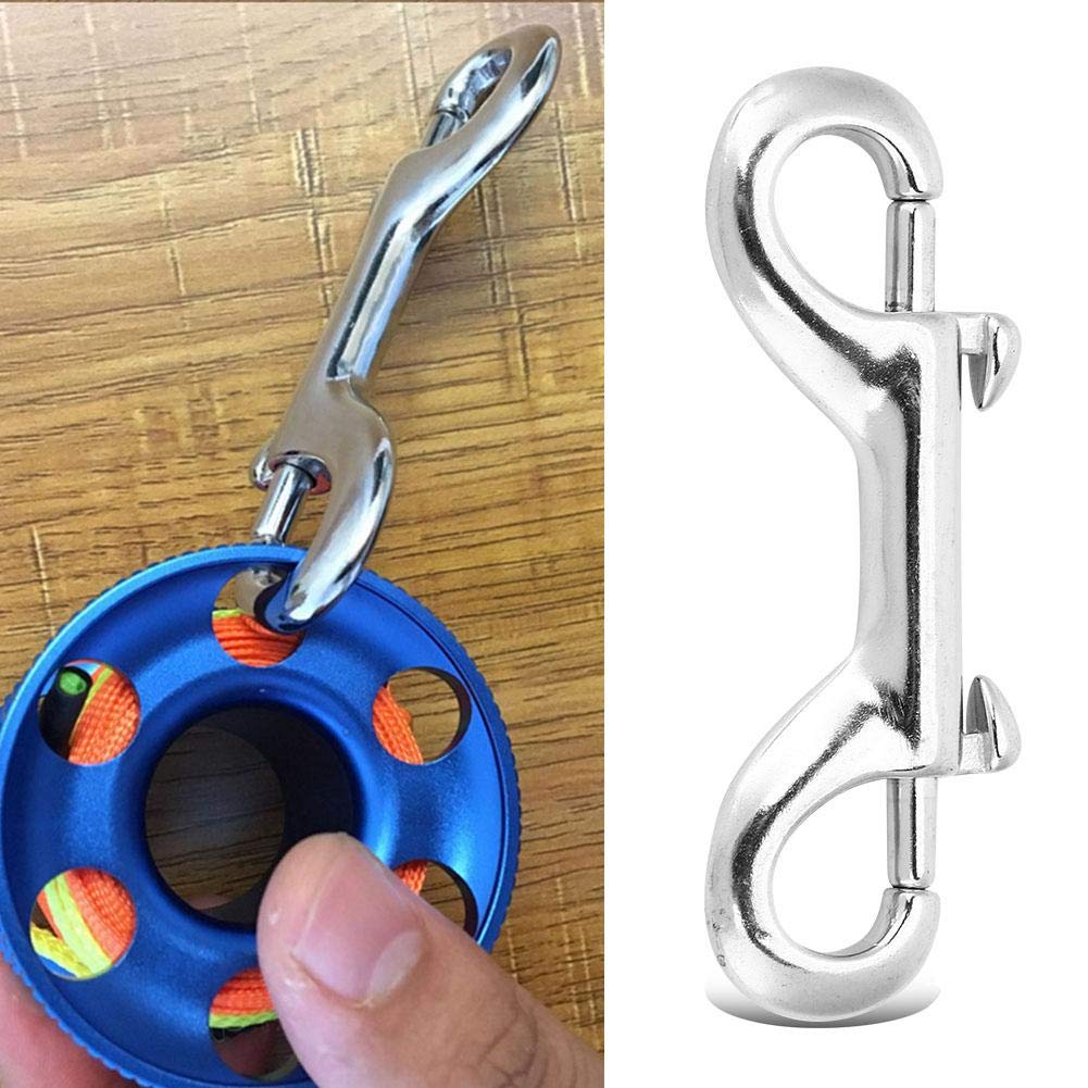 Doppio End Gancio per immersione, Doppia estremità Clip Gancio in Acciaio Inox Snap-vite Gancio Durevole Primavera Immersione Subacquea, Argento