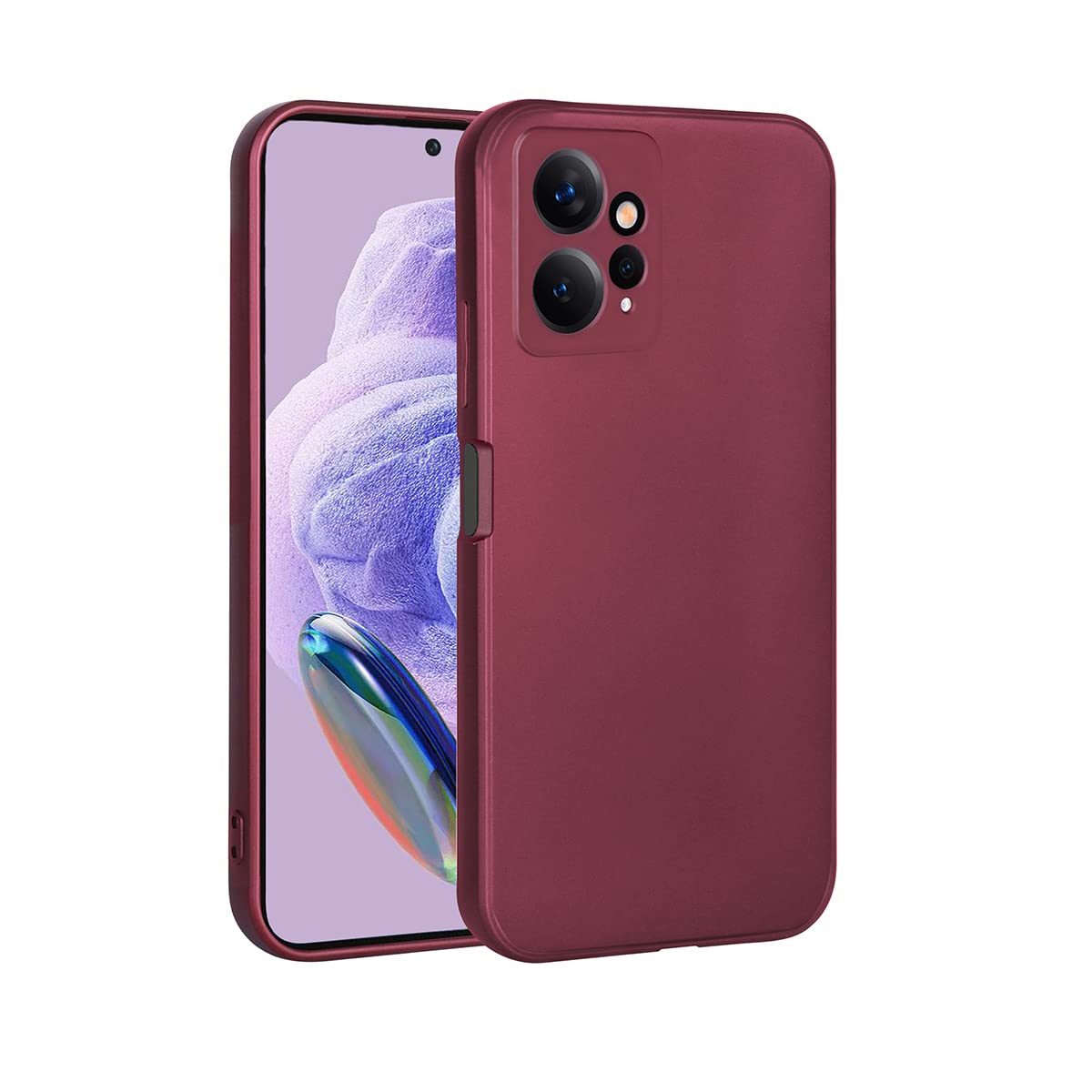 Zore Xiaomi ile uyumlu Redmi Note 12 4G Kılıf Zore Premier Silikon Kapak Mürdüm