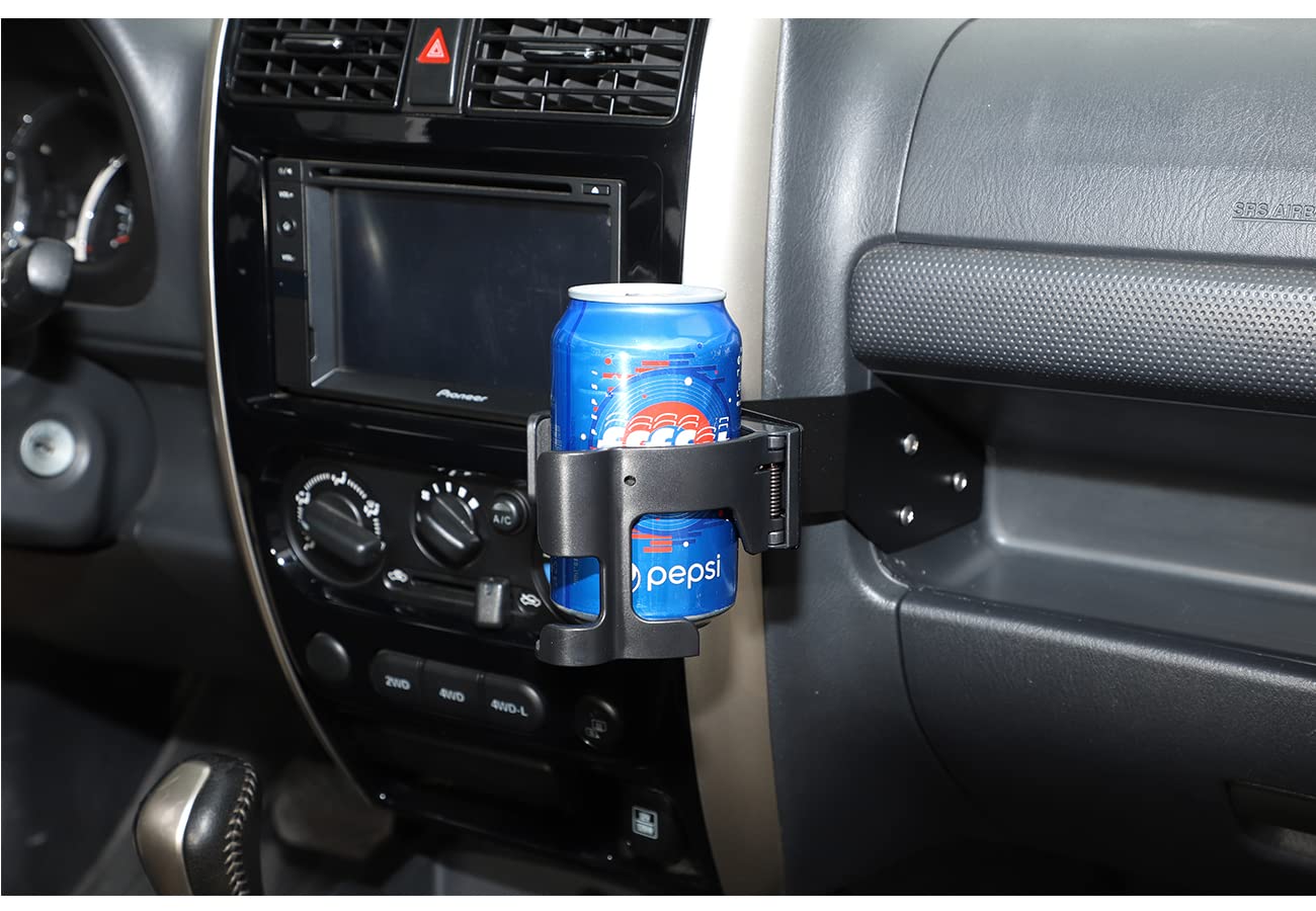 Portabicchieri Per Suzuki Jimny 2018-2024 - In ABS Con 3 Sottobicchieri, Regolabile 9x10x11,5 Cm