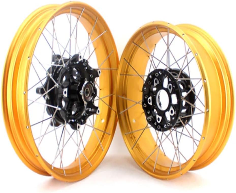 VMX-Racing 3.0 * 19" & 4.5 * 17" Tubeless Wheels For BMW R1200GS R1200GS Adventure 2013-2020 Black Hub & Gold Rim