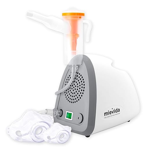MIEVIDA Mi-HALE 59 Compressor Nebulizer for Child & Adult with Medi Control Technology and 360 Inhaler Rotation for Effective Delivery of Medication,white, 1 piece
