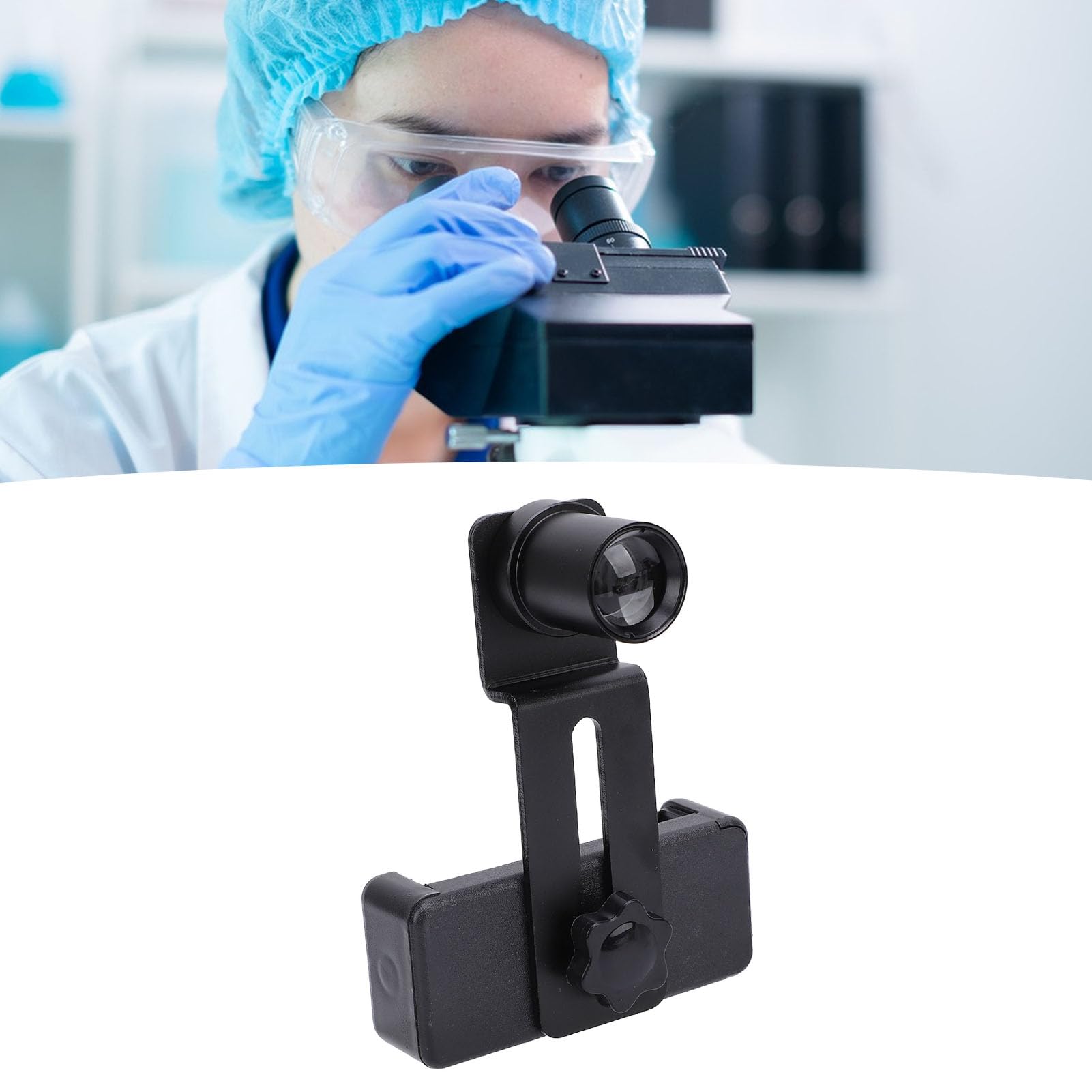 Adattatore per Smartphone con Lente per Microscopio, Adattatore per Fotocamera per Cellulare per Microscopio, Oculare per Microscopio 12,5X Integrato, per Smartphone con
