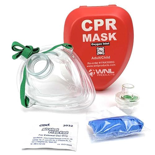 Miniatura 3 de WNL Products Máscara de rescate de RCP, reanimador de bolsillo para adultosniños, kit de estuche rígido con clip para cinturón