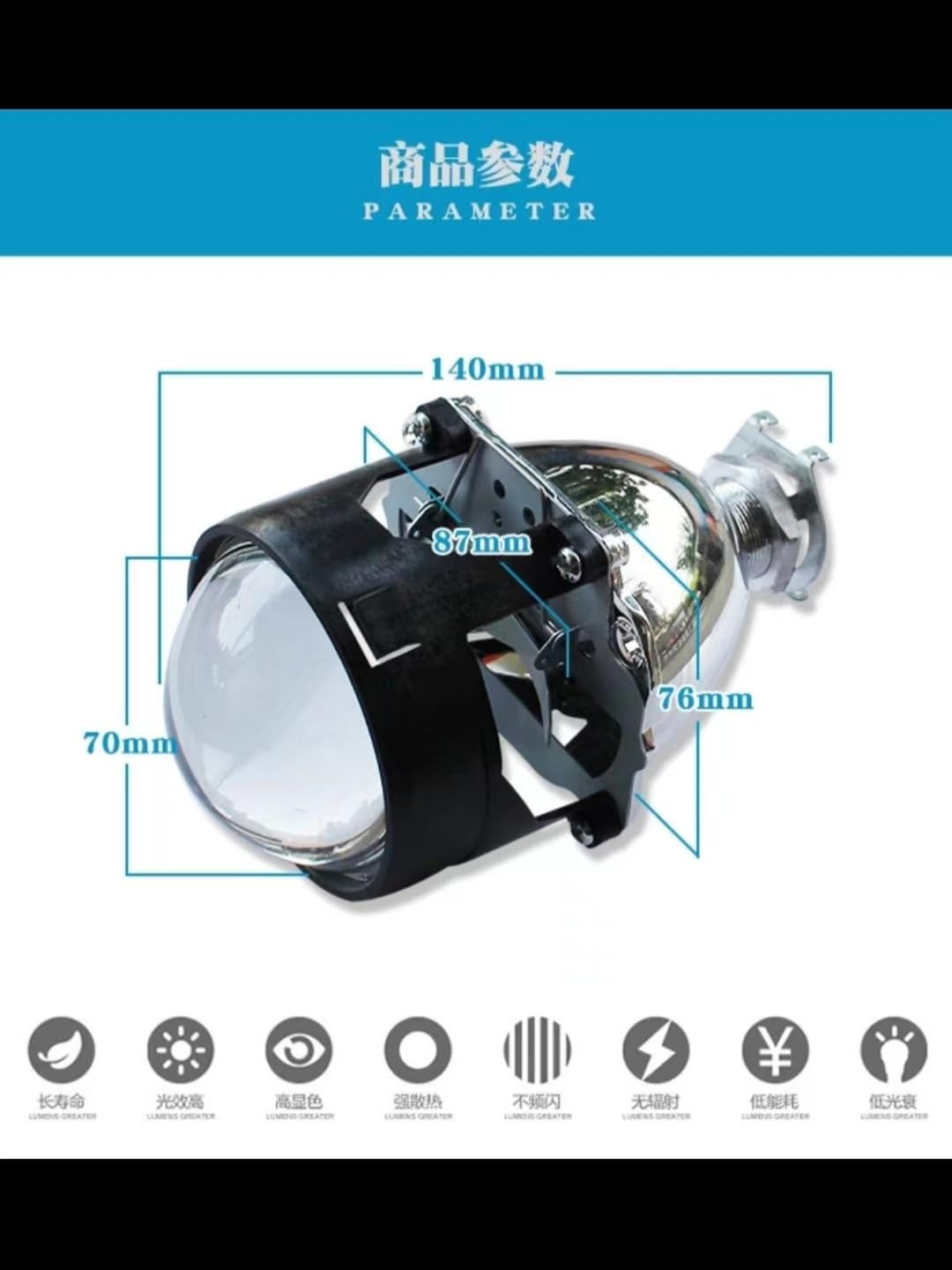 Angel Eyes,Angel Eyes LED Light Lente a Doppia Luce da 2,5 Pollici HID Luce Forte Modifica Universale Non distruttiva dei fari integrati abbaglianti e anabbaglianti(Black Cover)
