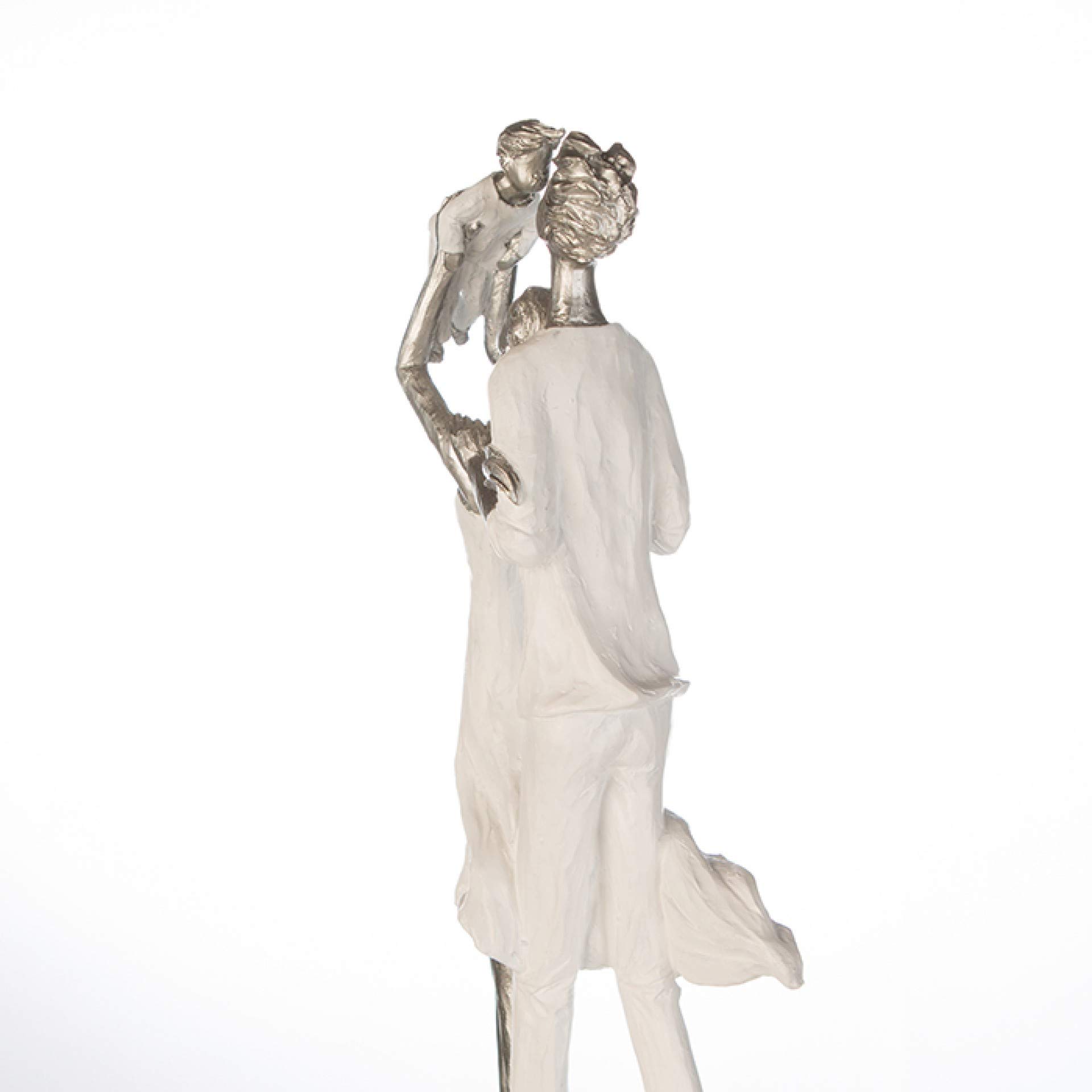 Casablanca Skulptur Elternglück, Deko Figur Weiß, Kunstharz Statue Wohnzimmer, Büro Dekoration H. 35 cm x B. 16 cm - Couple Familien Skulpturen, Zusammenhalt Familie