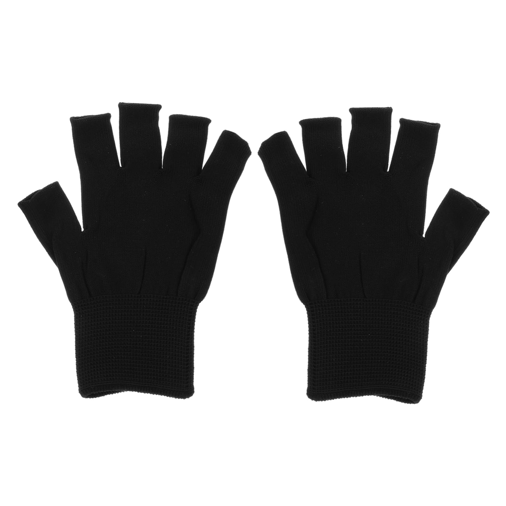 FRCOLOR Black UV Protection Half Finger Gloves for Outdoor Activities Stretchy Lightweight Workout Mittens for Cycling Climbing and Nail Art Driving Protection Gloves