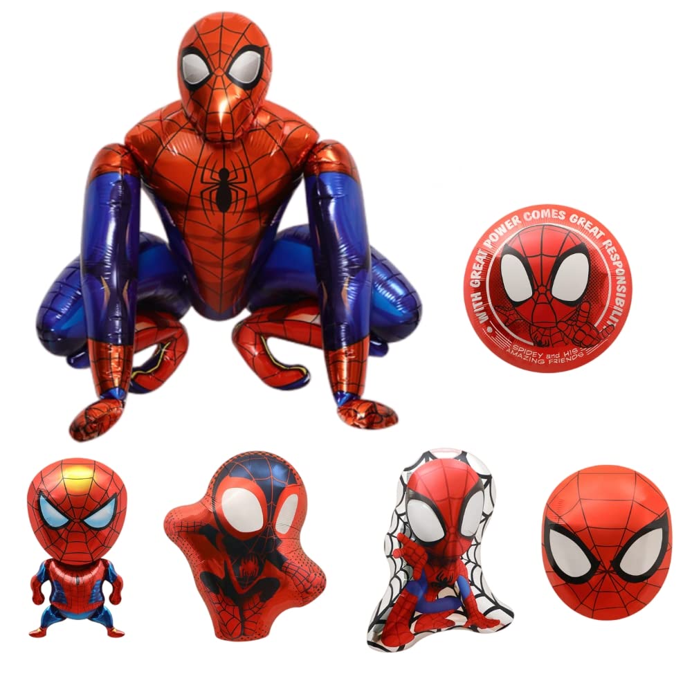 FEIFEIS BOW 6pcs Spiderman Superhero boys Foil Balloons Birthday Party Congratulations balloons Baby Shower Party Decorations Party Suppiles Accessories Theme kids (Spiderman)