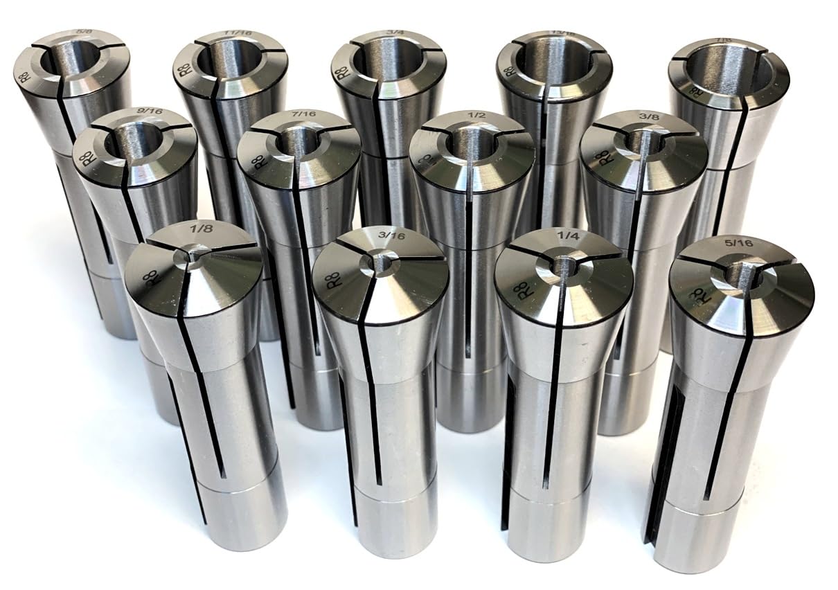 HHIP 3900-0701 R8 Premium Round Collet Set, 13-piece
