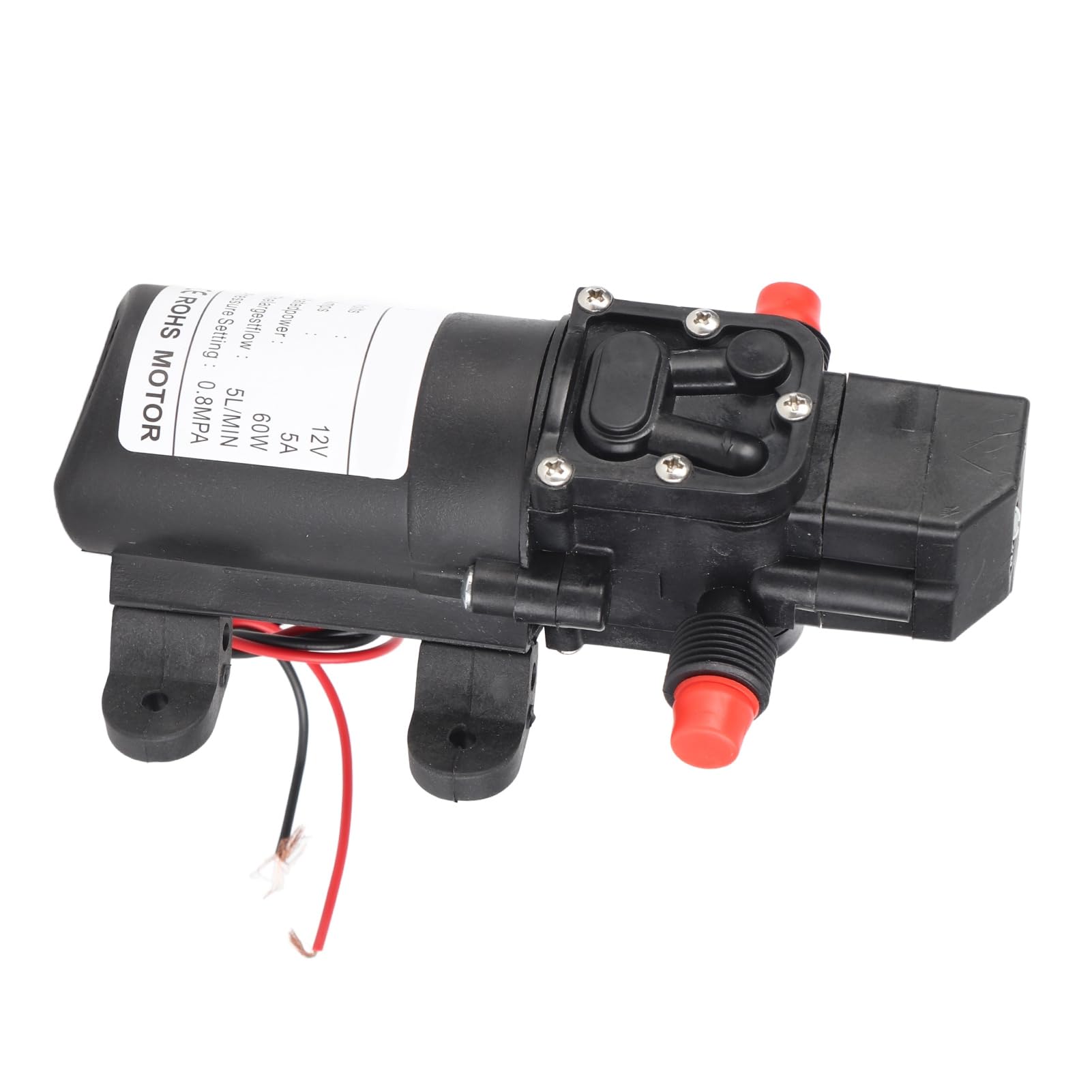 Pompe à Eau à Diaphragme DC 12V, 5L/min 60W Haute Pression Auto-Amorçante pour Caravane Bateau Camping