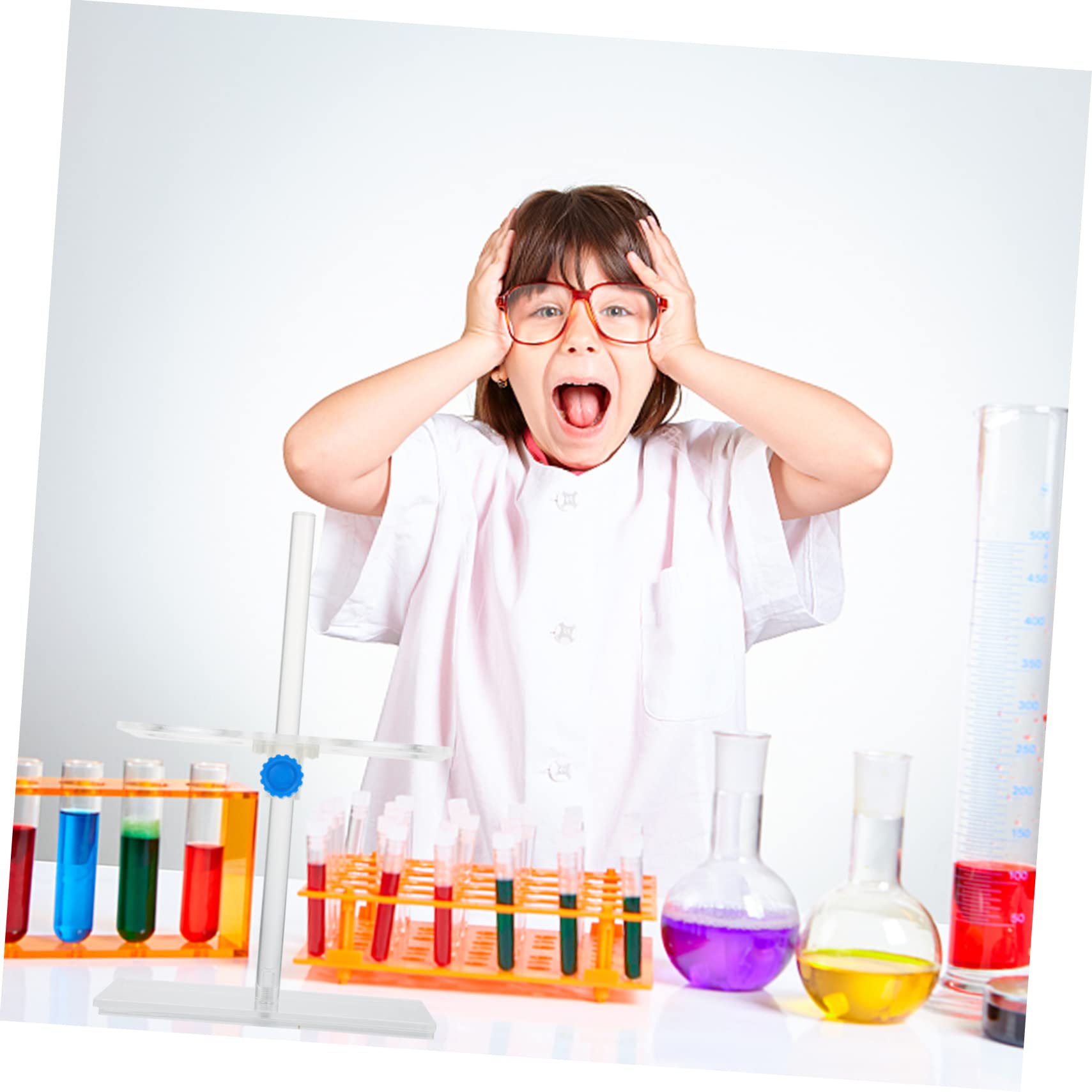 Acryl Trichterständer 2-loch mit Höhenverstellbarem Trichterhalter Platzsparendes Trichtergestell für Schüler in Chemischen Laboren und Experimenten