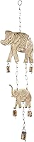 Vista 4 de Deco 79 Carillón de viento de elefante de metal con campanas, 10 x 2 x 28 pulgadas, latón
