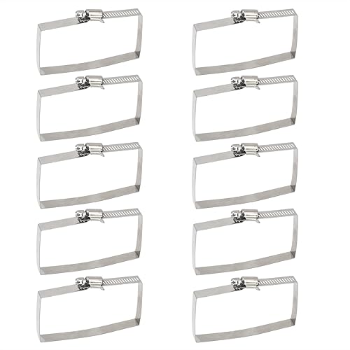 Paquete de 10 abrazaderas cuadradas de acero inoxidable 304 de 1.969 x 1.969 in para tubo de cable rectangular
