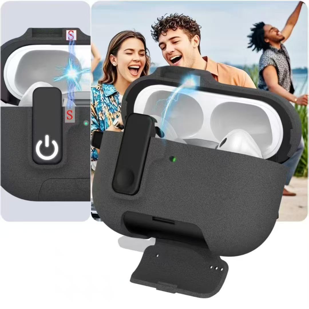 Minesk Airpods Pro 3 ile Uyumlu Fabric Serisi Özel Kilitli Tasarım ve Kumaş Yüzeyli Kılıf Darbelere Karşı Koruyucu Kapak (Gri, Airpods Pro 3 (2025))