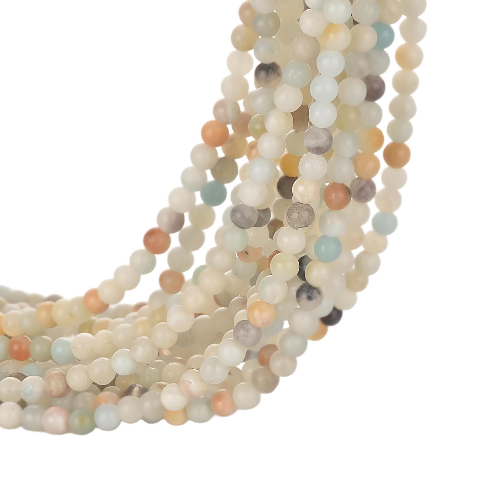 4mm Round Natural Amazonite Stone Beads for Bracelets, Crystal Semi Precious Gemstones for Jewelry Crafting Earring Necklace Keychain Making