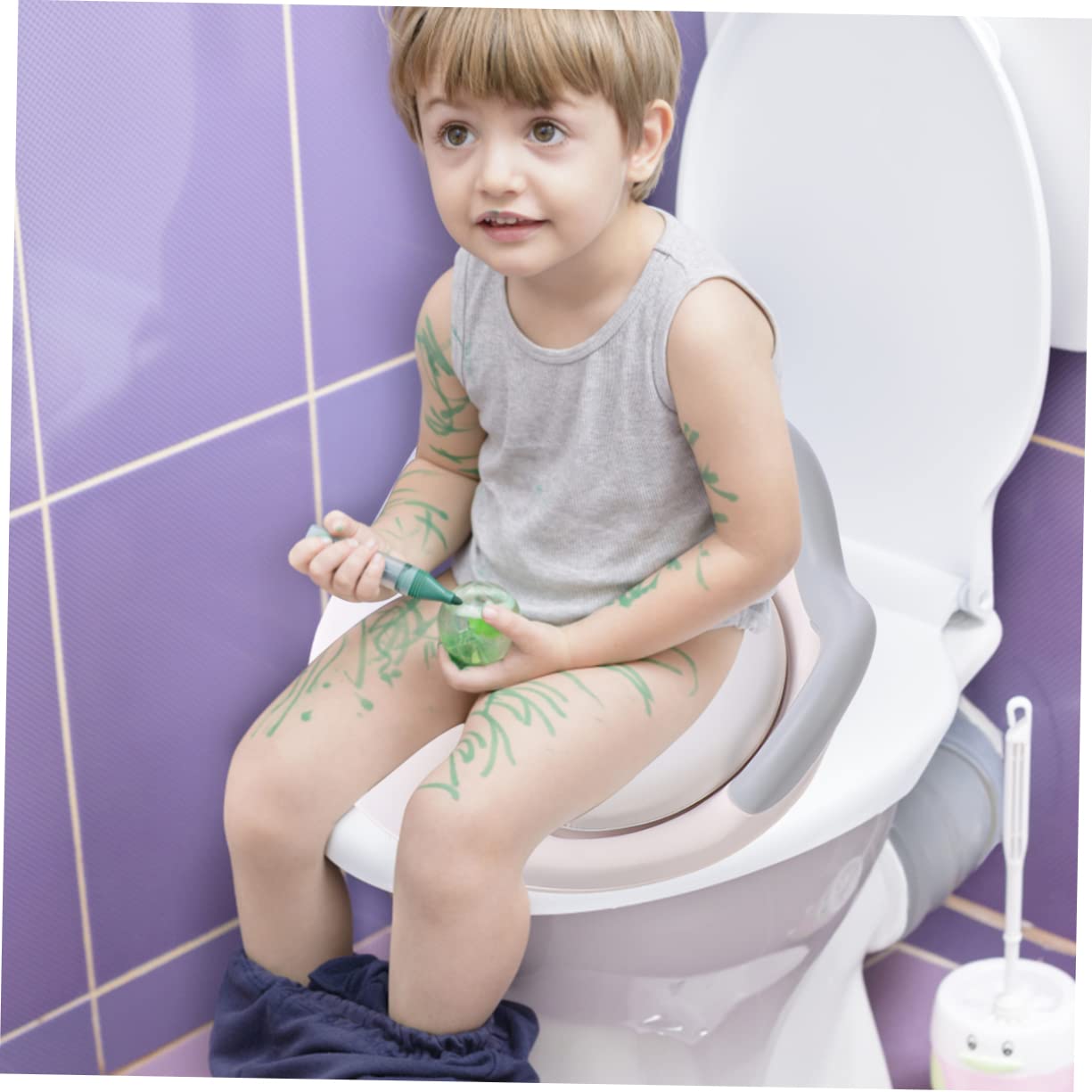 1pieza Asiento De Inodoro Infantil Diseño Antideslizante Entrenador De Toilet Para Niño Niña Compatible La Mayoría Inodoros Fácil De Limpiar y Usar