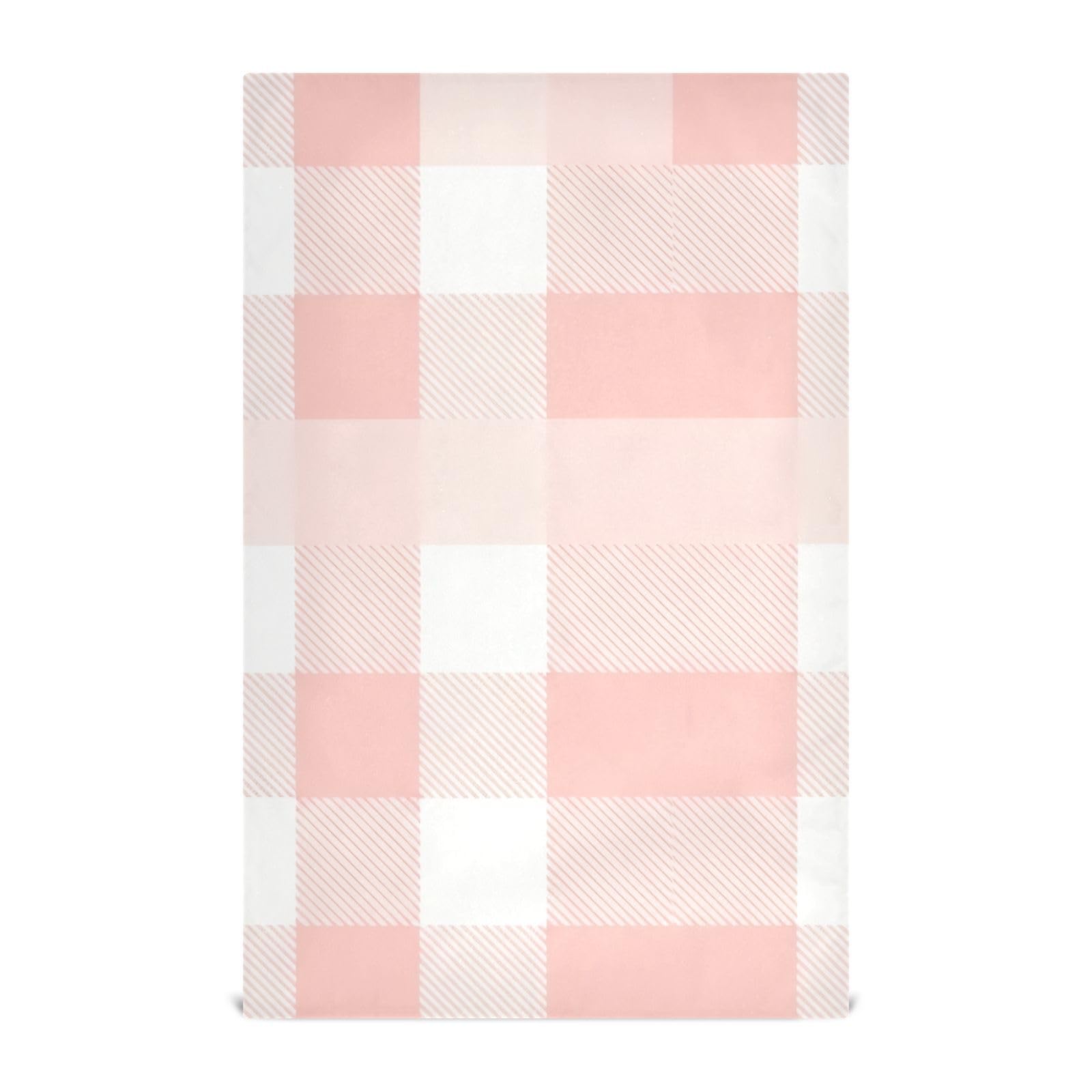 Torchons de cuisine rose pastel grand format (lot de 6 essuie-mains de 71x45 cm)