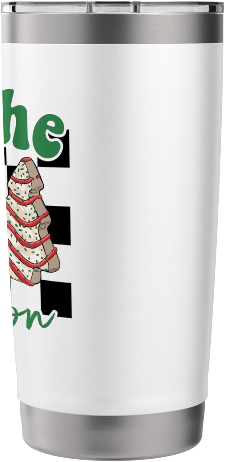 Tis The Season Christmas Tree Frosted Cake Debbie Snack Stainless Steel Insulated Tumbler - Image 2