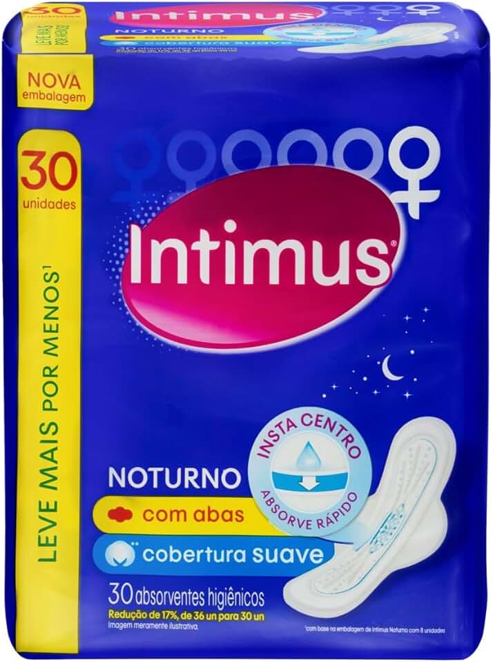 Absorvente Intimus Toda Protegida Noturno Suave Com abas 30 un
