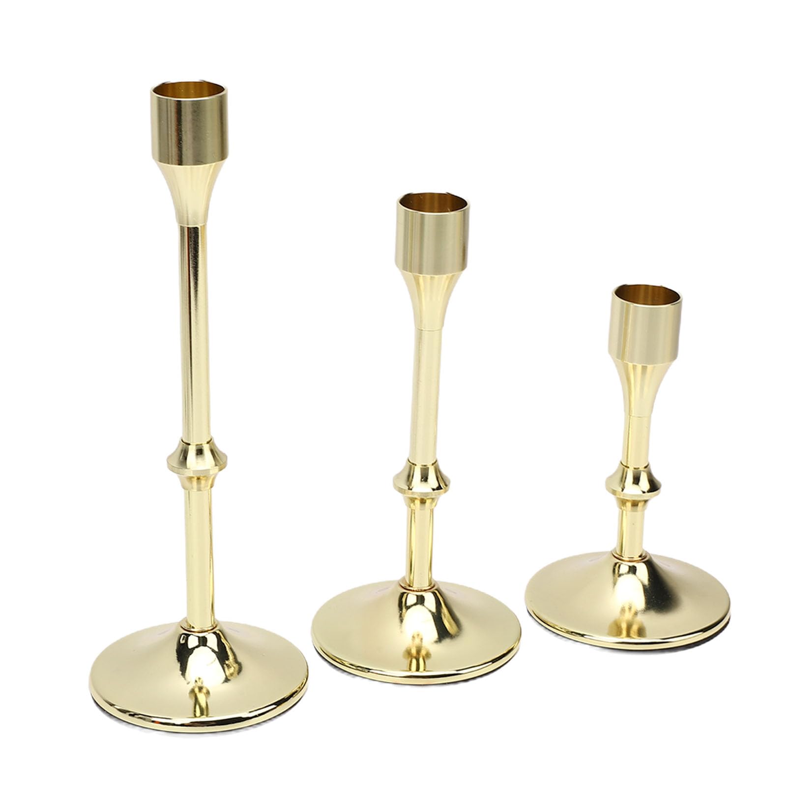 Duokon Portavelas de Metal Vintage, Soporte para Velas Cónicas de Acero,