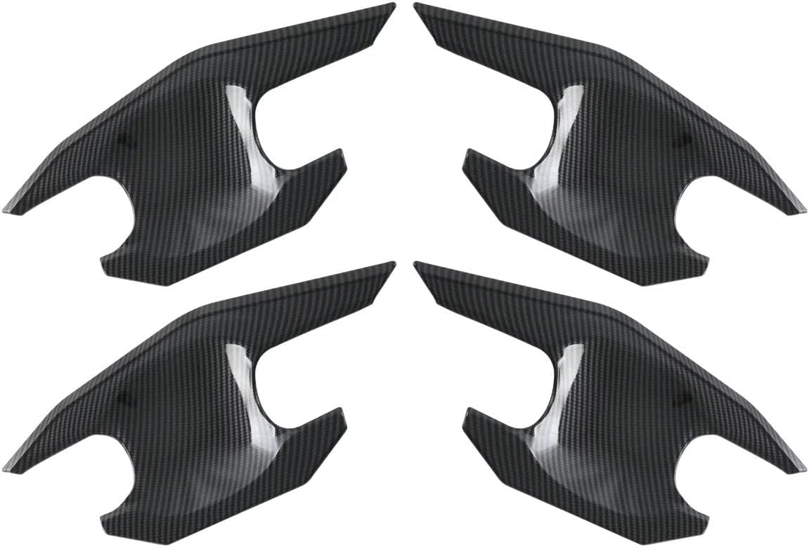 Carbon Fiber Style 4 Door Side Door Handle Molding Cover and Cup Bowl Combo Trim Emblems Compatible for Toyota Tacoma 2024-2025-2026
