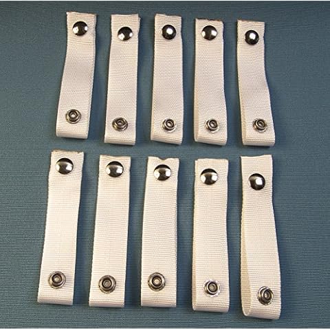 Northwest Tarp & Canvas Extender Snaps for Your Boat Cover, White (Extend A Snap), Adds 4" Inch, Finger Loop Built in, 10 Piece Set Cover