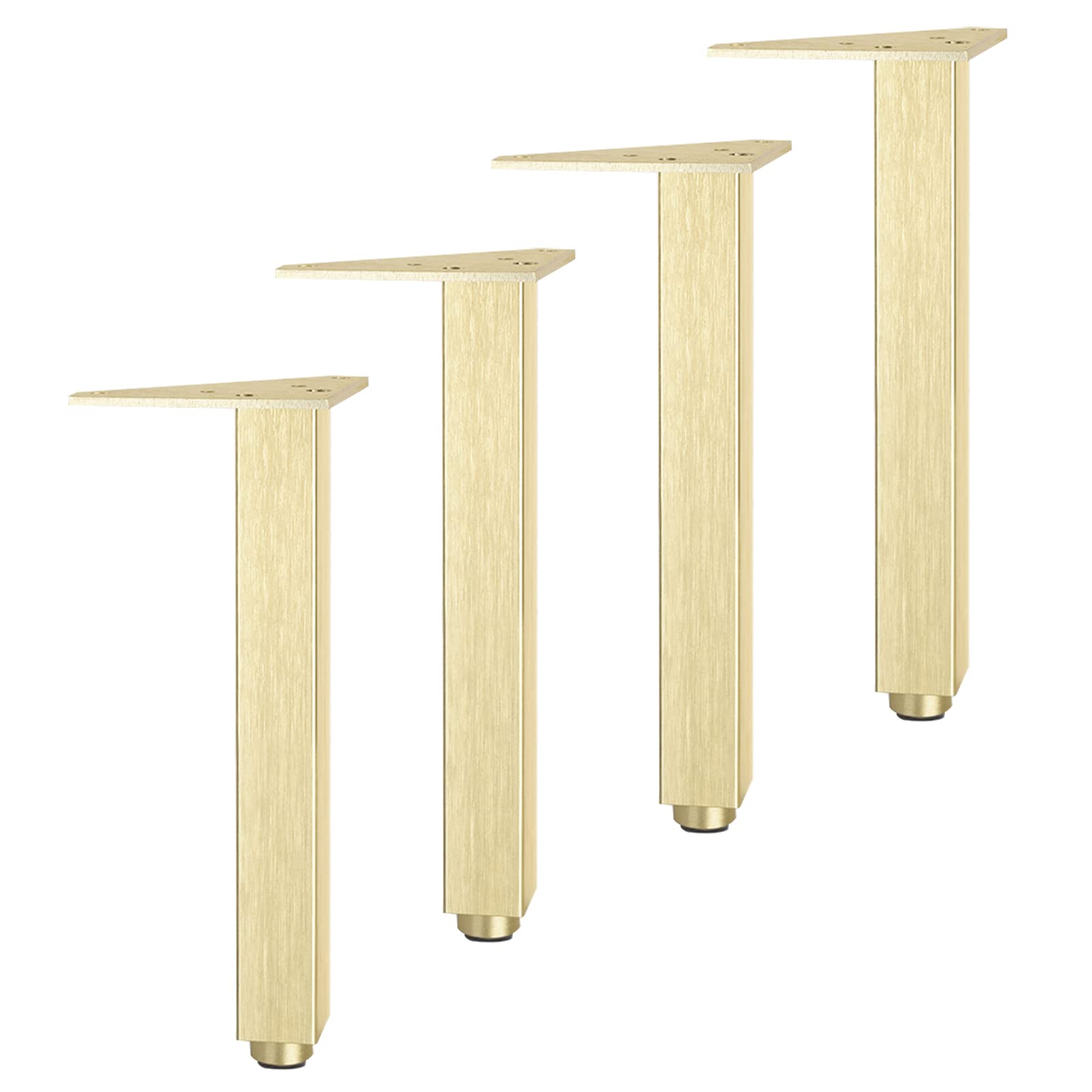 Chenchen96 Gold Aluminum Furniture Legs Brushed Furniture Feet Adjustable Cabinet Legs Metal Sofa Legs For Couch Tea Table Bed Legs, Set Of 4 (25Cm/9.8In)