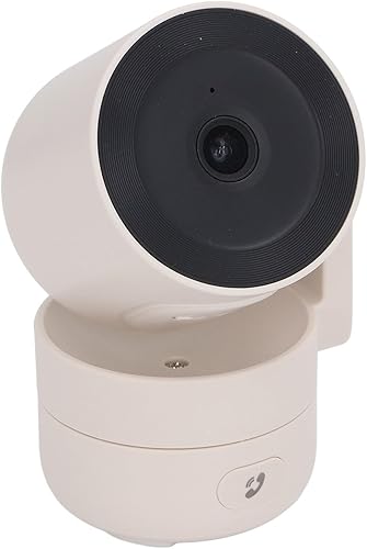 Walfront Cámara de seguridad, alarma de activación de rotación de 360 grados, cámara de vigilancia inteligente para el hogar 5V, con monitoreo de