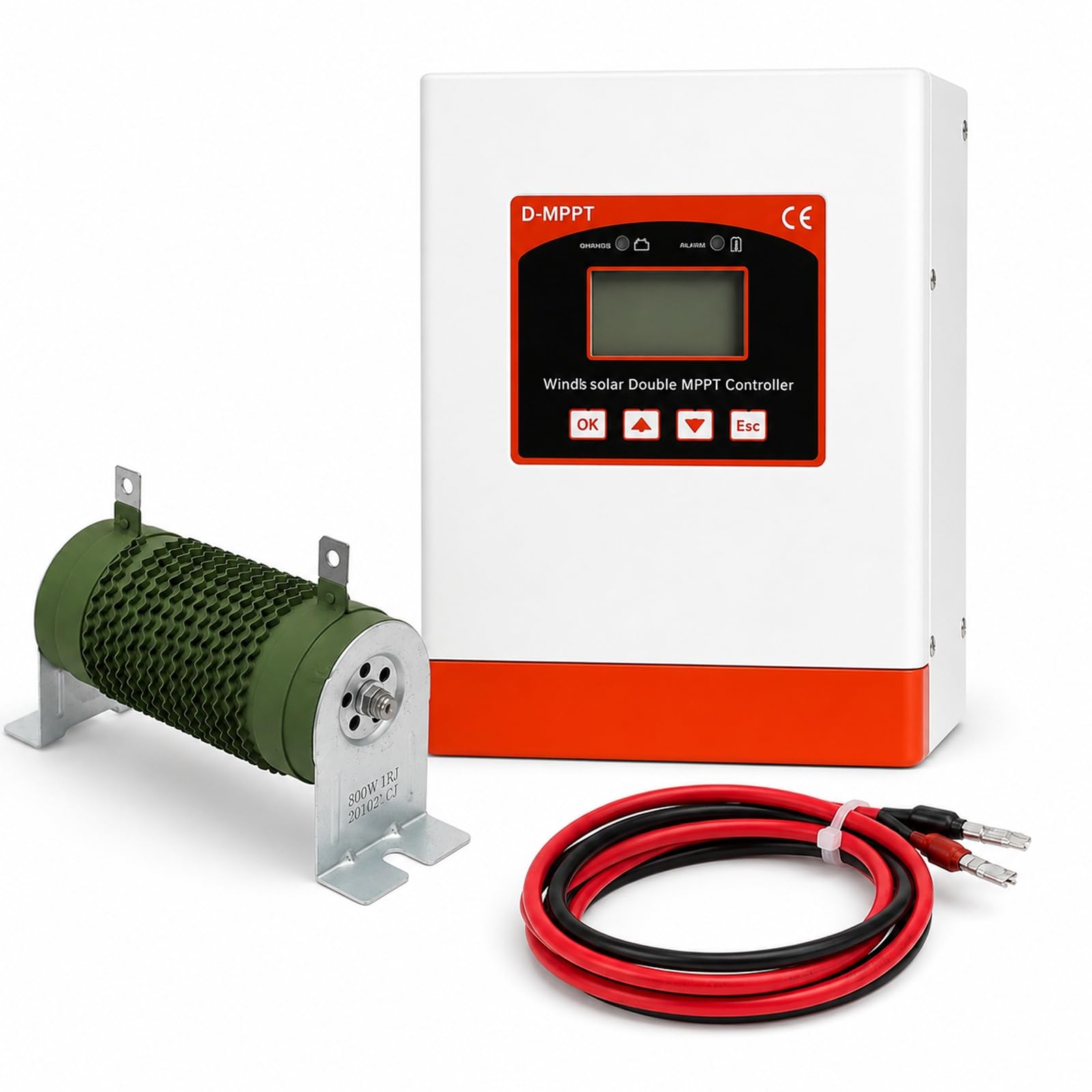 Hybrydowy regulator ładowania słoneczno-wiatrowego 6000-15000 W - Podwójny kontroler MPPT Boost (12V/24V/48V) z wyświetlaczem LCD, rezystorem odciążenia i monitorowaniem Bluetooth (10000 W, 12V/24 V)