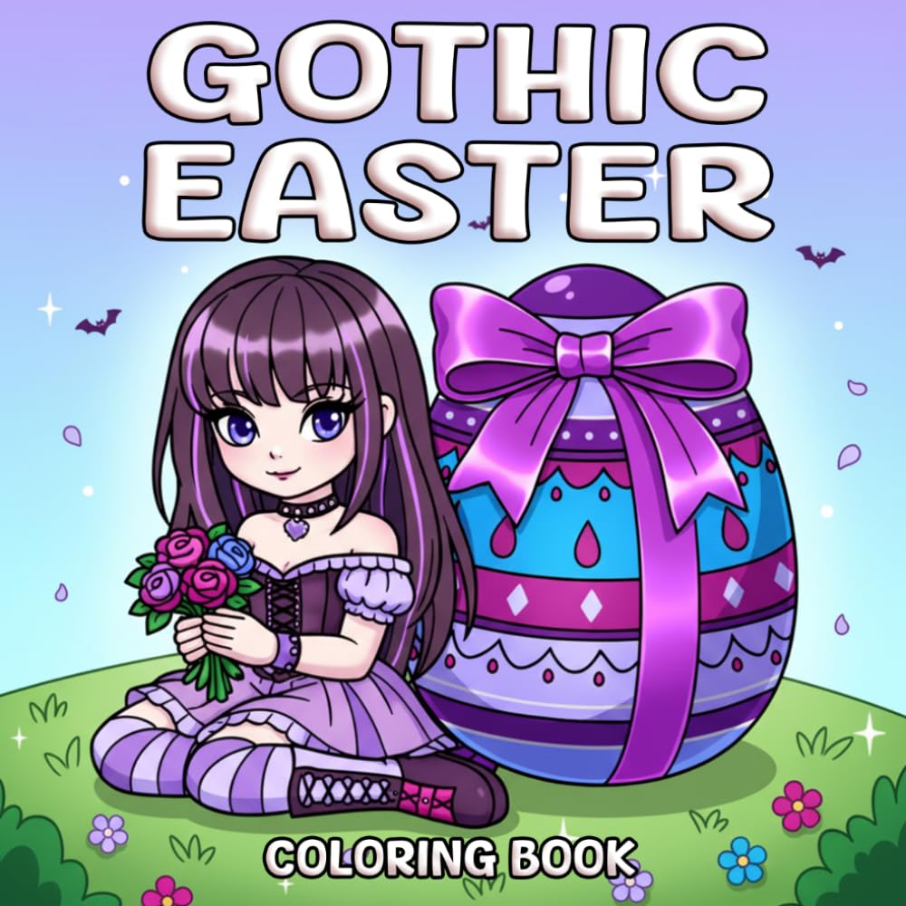 Gothic Easter Coloring Book: A Cute & Cozy Dark Holiday Coloring Page for Adults and Teens Featuring Spooky Bunny and Haunted Spring Scenes for Relaxation