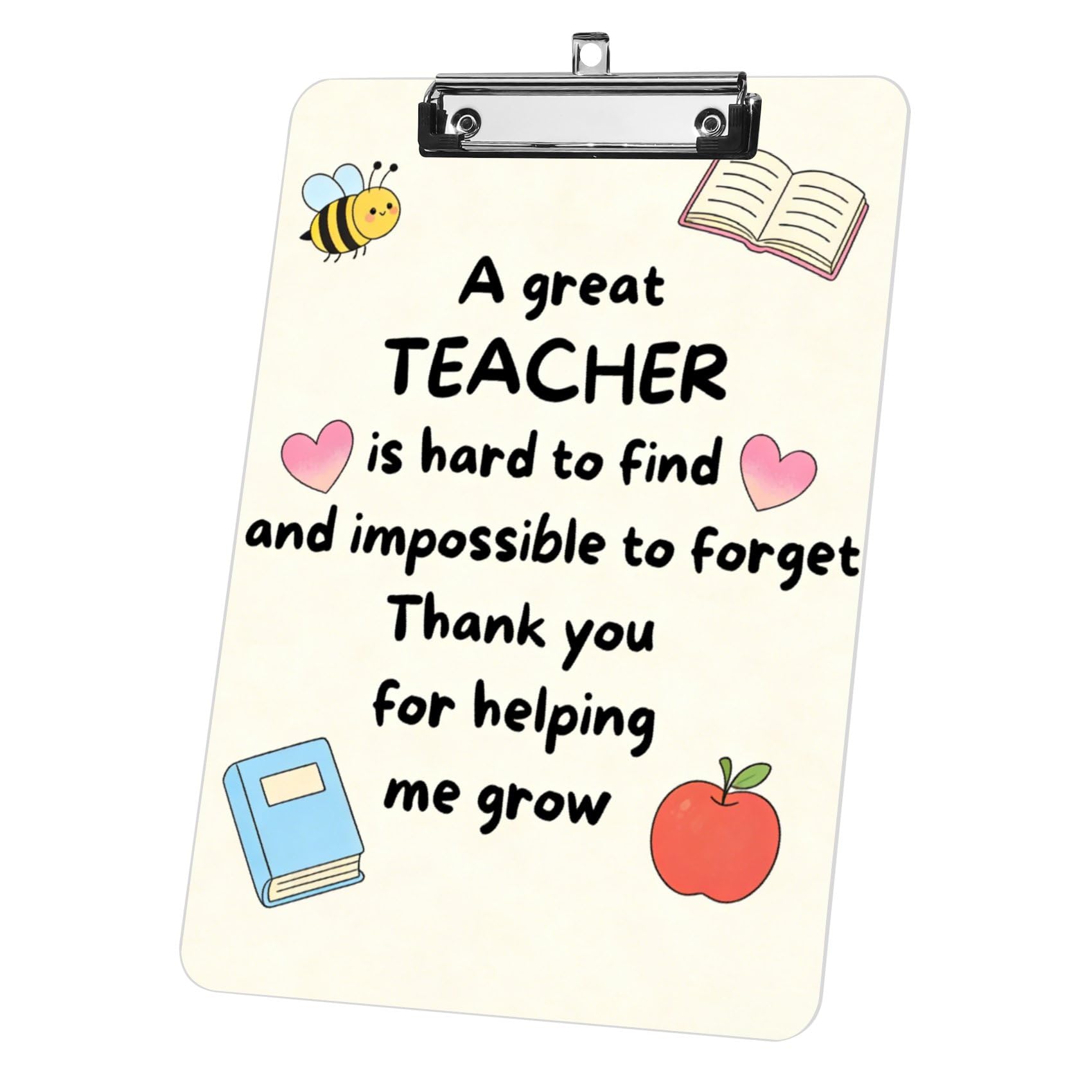 Teacher Gifts End of Term, Acrylic Clipboards A4, Thank You Teacher Gifts for Women Men, End of the Year Graduation Gift for Nursery Headteacher Teaching Assistant Leaving
