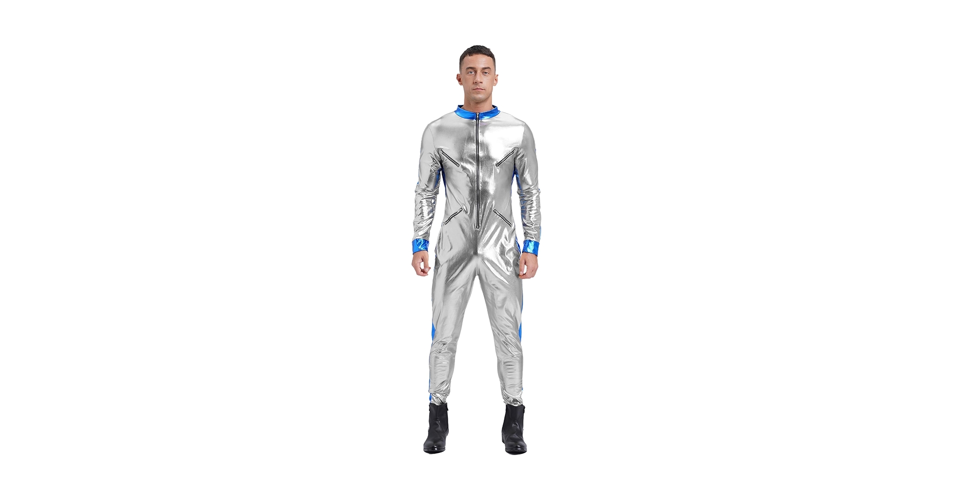 Amazon.com: Freebily Men's Shiny Metallic Astronaut Costume