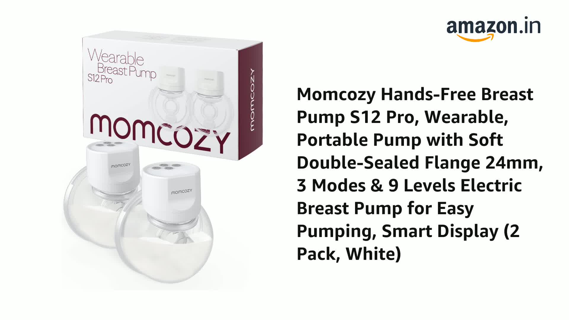 Momcozy Hands-Free Breast Pump S12 Pro, Wearable, Portable Pump