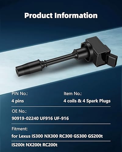 Vista 2020 de ECCPP Bobinas de encendido portátiles de repuesto para automóvil compatibles con Infiniti I30/para Nissan Maxima 3.0L V6 2000-2001 Reemplazo