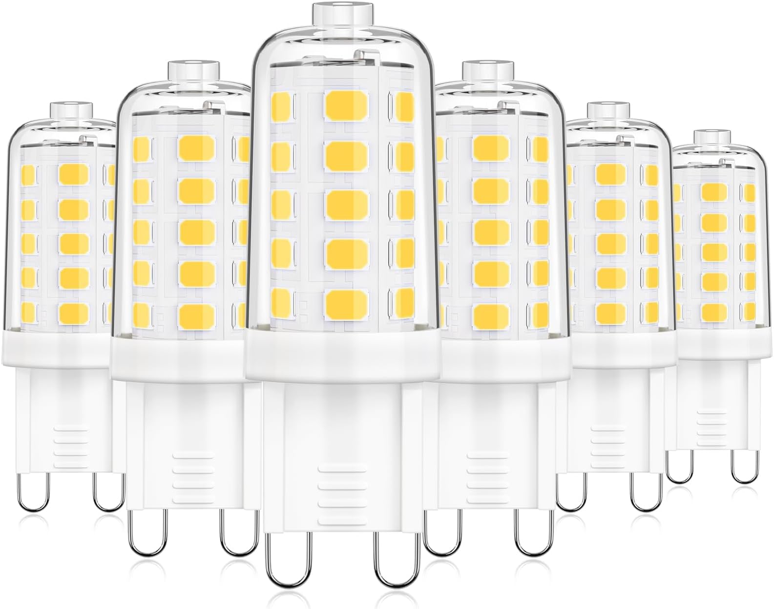 G9 LED Bulb Dimmable, Neutral White 4000K, 40W T4 Halogen Equivalent, Bi Pin Base 4W Light Bulbs for Chandelier Lighting, 400LM, 6 Pack