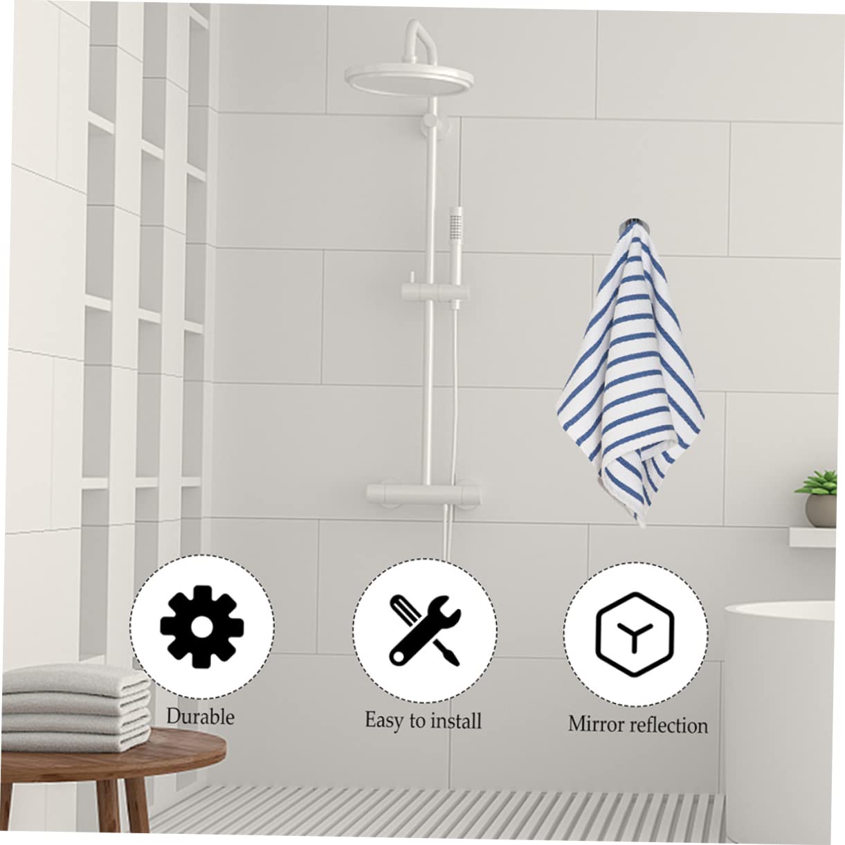 SHINEOFI 4piezas Ganchos Metálicos Para Toallas Unidades Para Baño Con Tornillos Fácil De Instalar Organizador De Hogar