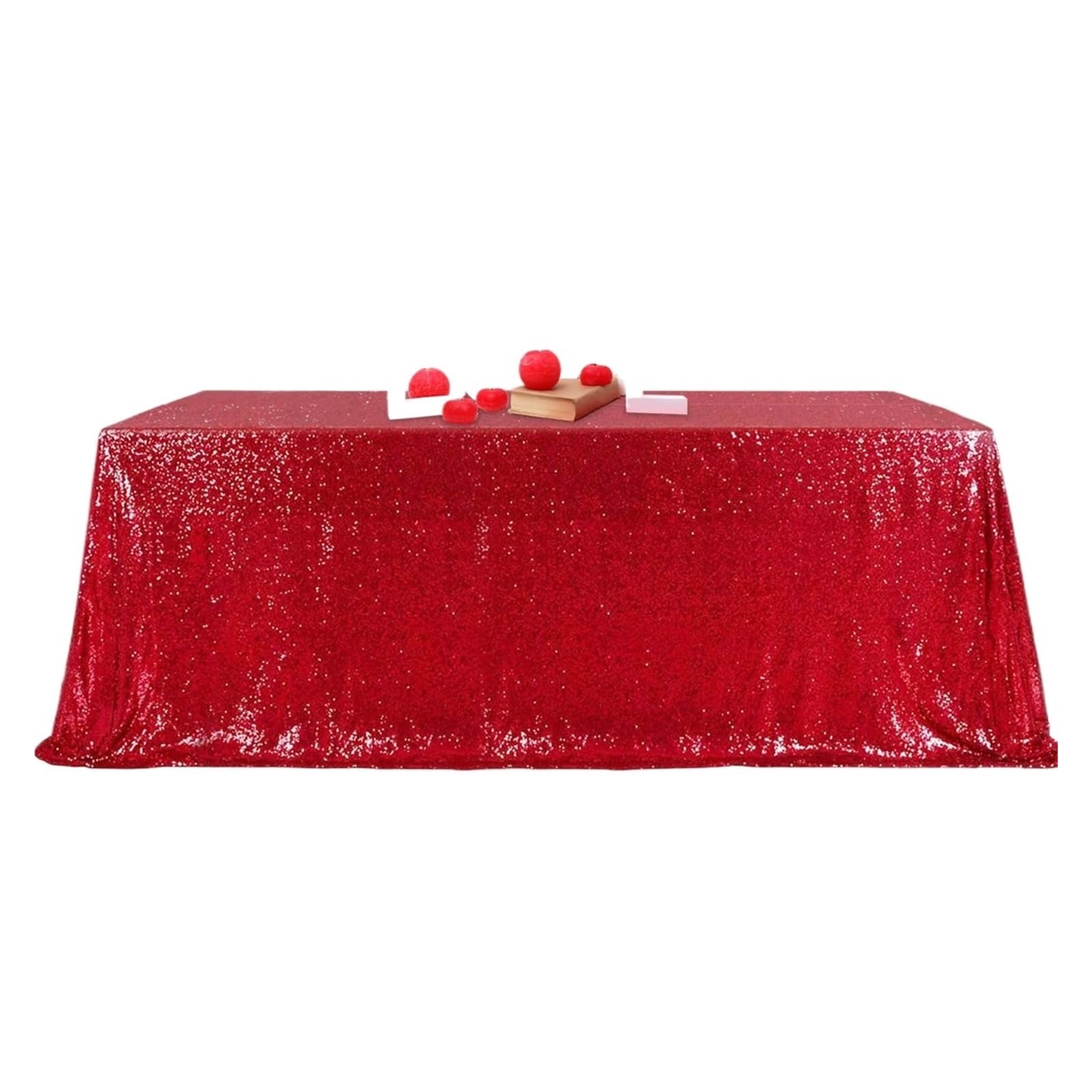 L6NqIAG Sequin Tablecloth Sparkly Sequin Tablecloth Rectangle Table Overlays Party Decorations Vintage Wedding Cloth(Red,100x130cm)