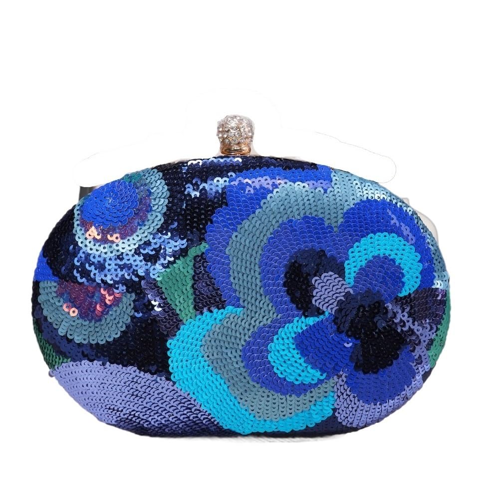 Sac bandoulière chaîne et fleurs fait main avec paillettes de luxe