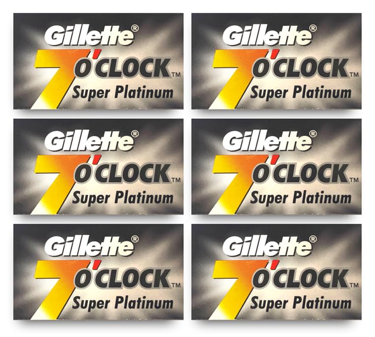 30 Gillette 7 o' Clock Super Platinum Double Edge Razor Blades