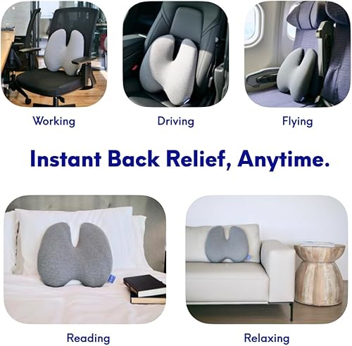 Miniatura 6 de C CUSHION LAB Almohada lumbar extra densa  Soporte de espalda firme ergonómico patentado multiregión para aliviar el dolor de espalda baja  Cojín de