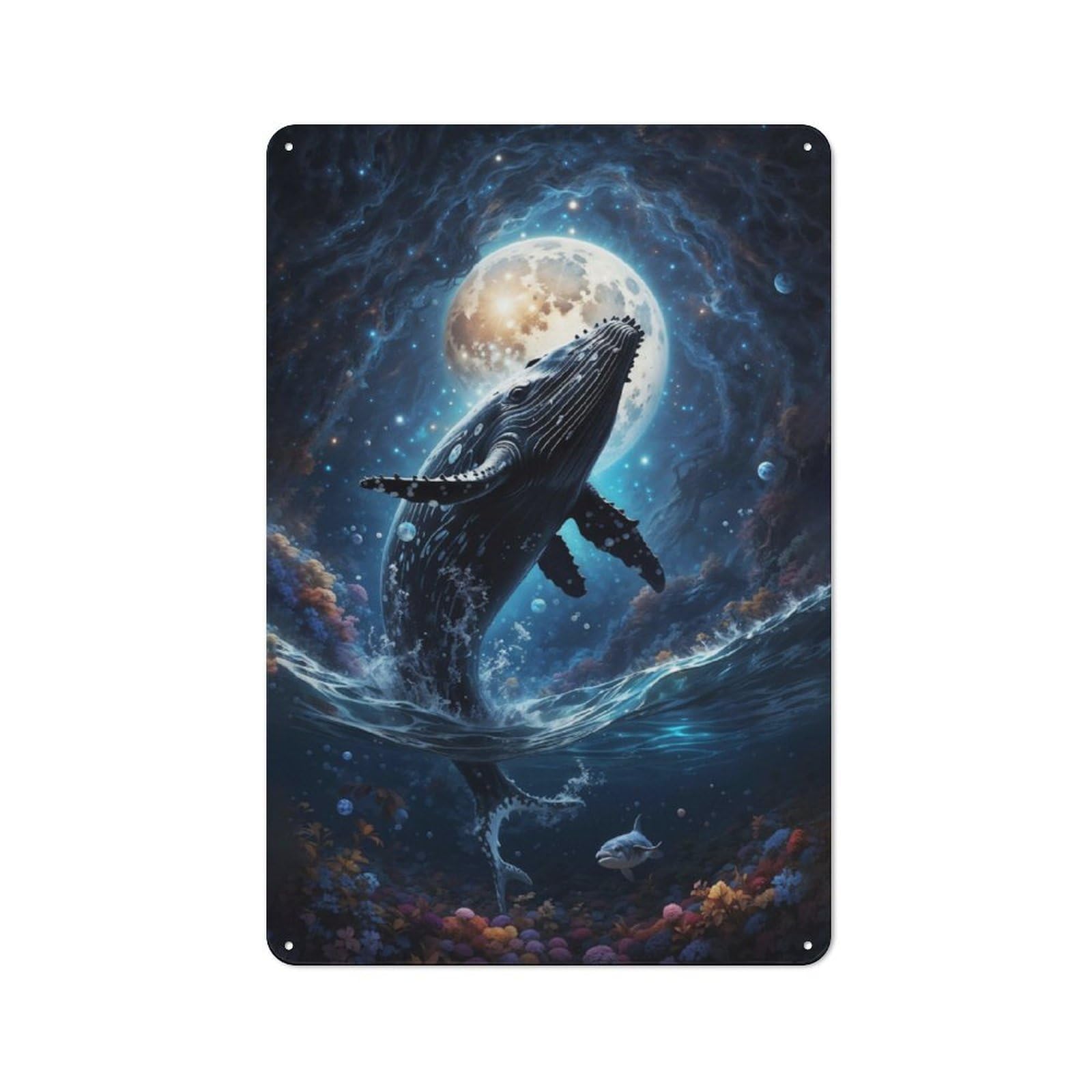 Underwater Dreamscape Vintage Tin Sign 30x20cm for Pub Or Café, for Everyday Room Decor with A Vintage Look