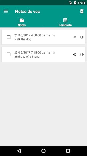 Notas de voz - uma entrada rápida de ideias