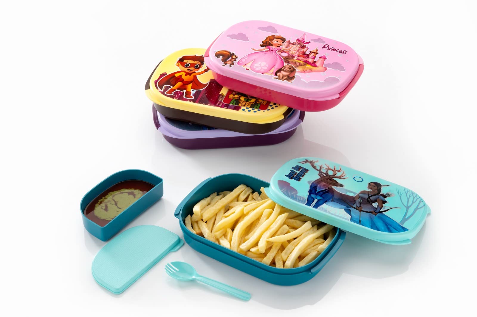 Sixfire Lunch Boxes Kids Plastic Lunch Box Pack of 1 for Office and Lunch Box for Kids, Microwave Safe Lunch Boxes Freezer Safe Food Containers with Spoon for Adults and Kids (Kids Lunch Box) (B0C722WCNG) Amazon Price History, Amazon Price Tracker